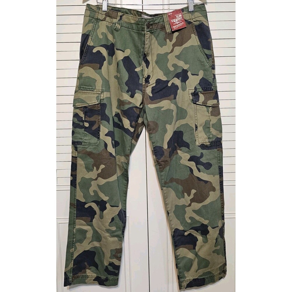 NWT Mens Slim Straight Camouflage Cargo Pants 38/30